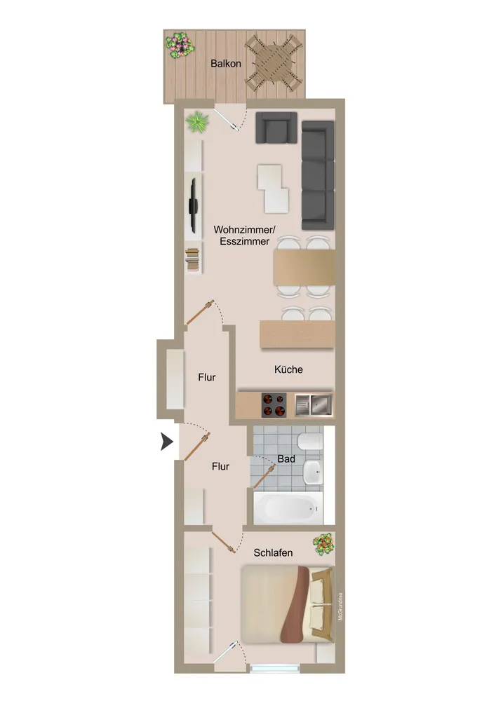 2 room apartment with 53 m² in Magdeburg – Photo 7