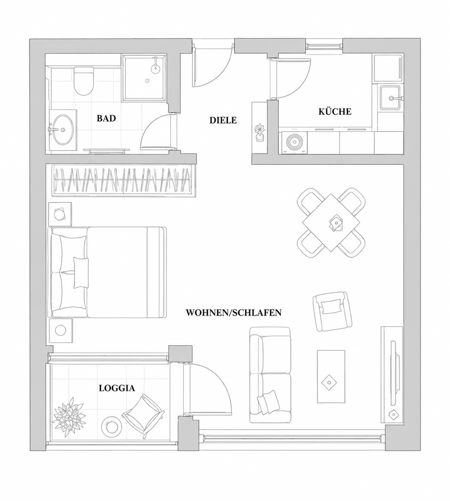 1 Zimmer Wohnung mit 33 m² in Düsseldorf – Bild 8