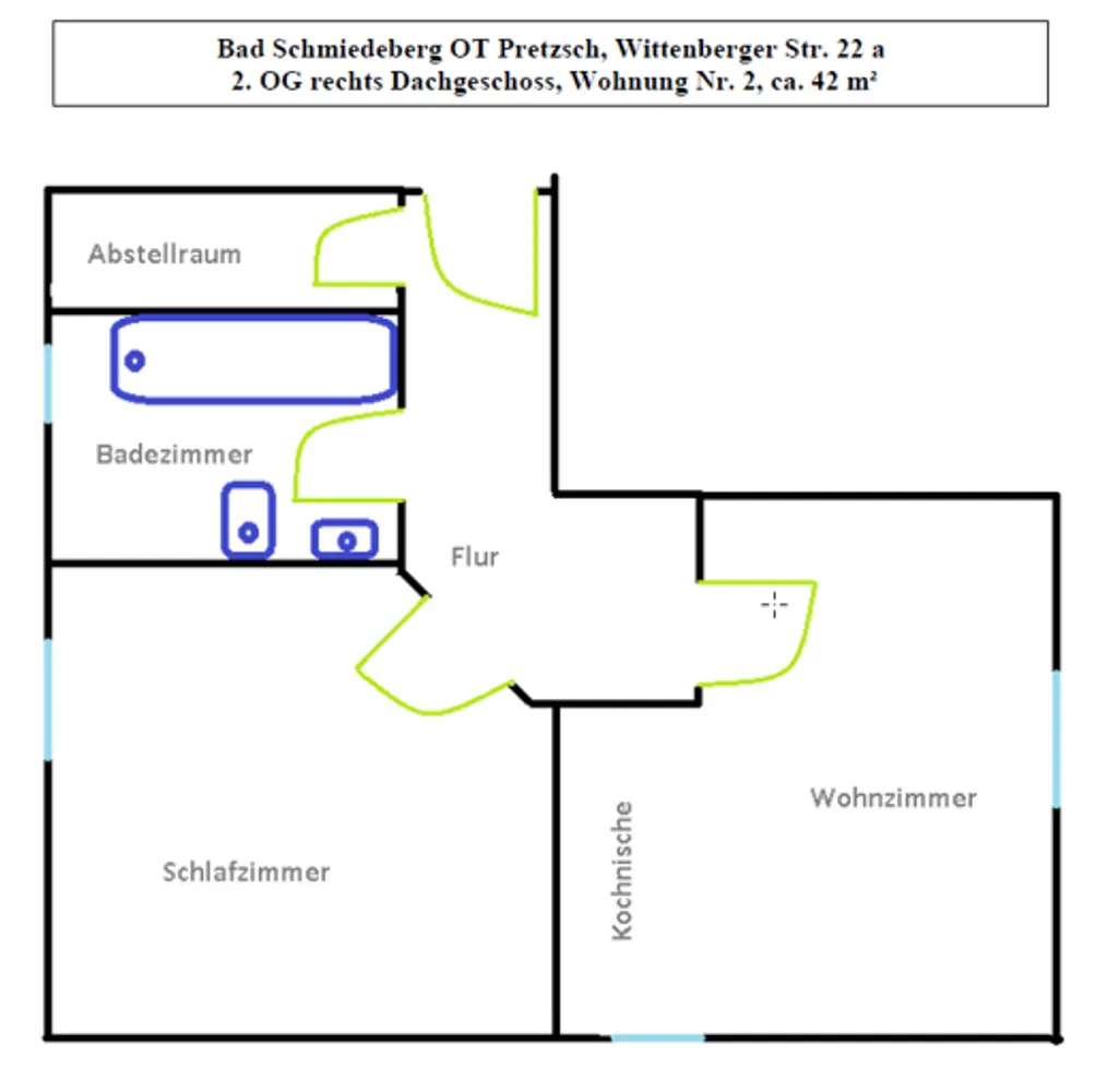 2 Zimmer Wohnung mit 42 m² in Wittenberg – Bild 12