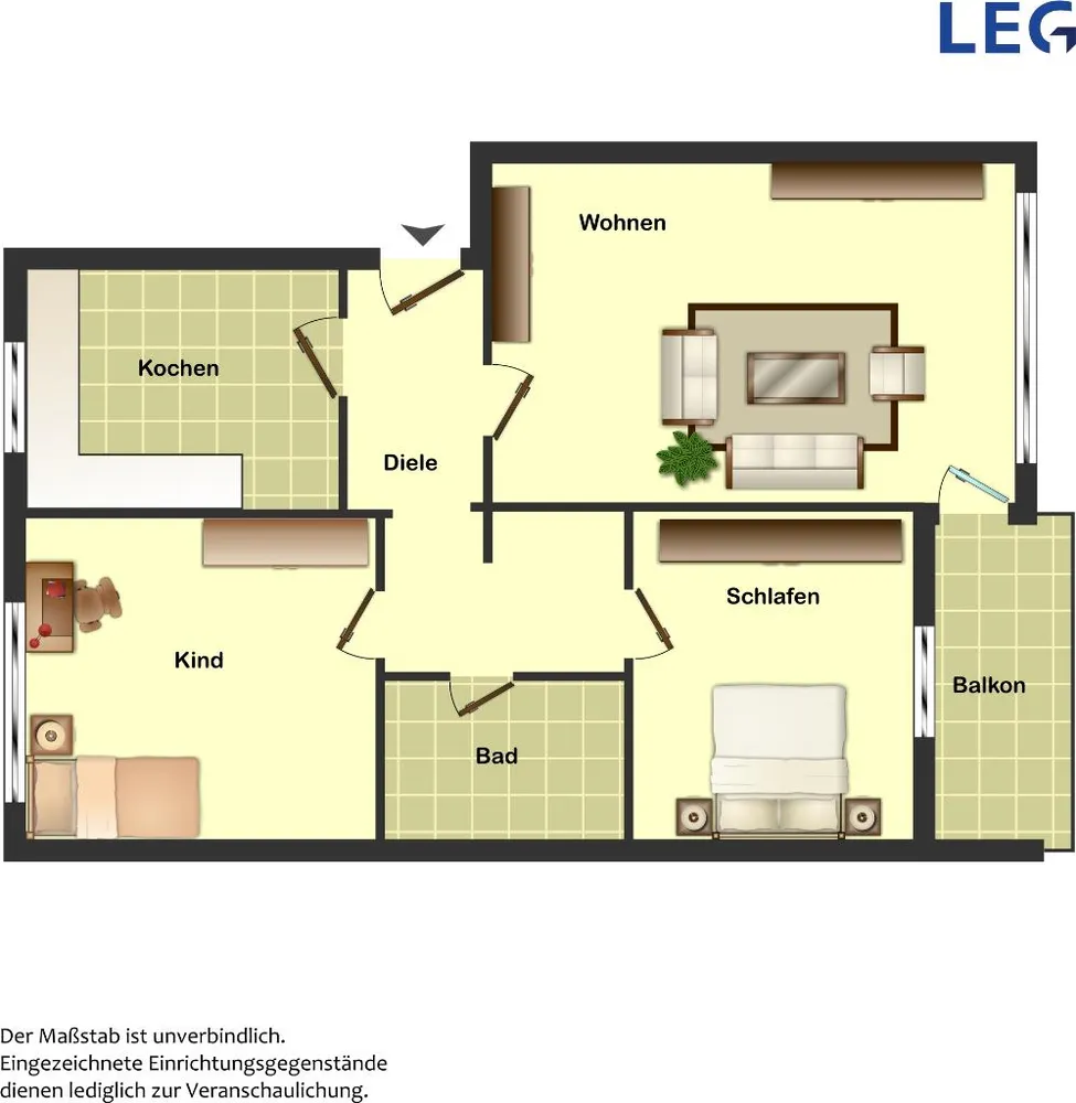 4 Zimmer Wohnung mit 75 m² in Hamm – Bild 2