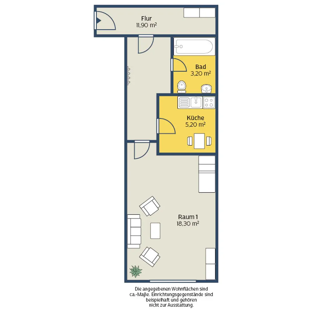 1 Zimmer Wohnung mit 39 m² in Leipzig – Bild 2