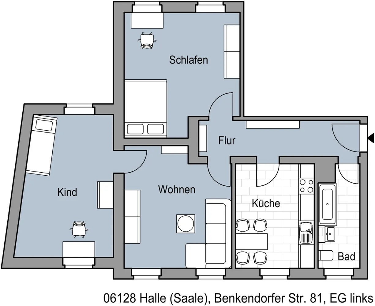 3 Zimmer Wohnung mit 79 m² in Halle (Saale) – Bild 3