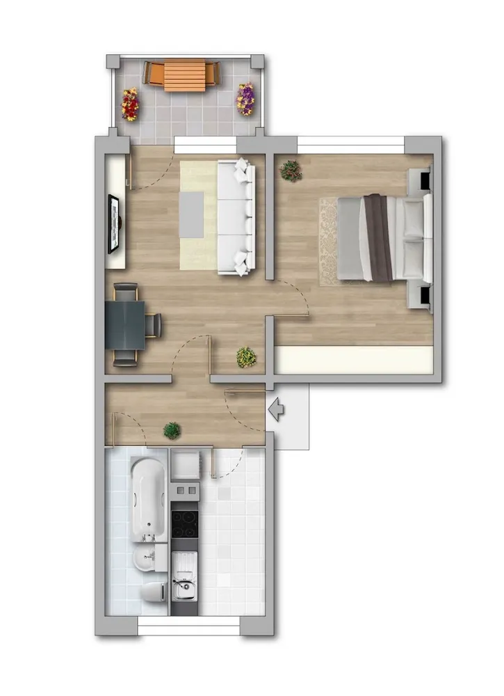 2 room apartment with 49 m² in Chemnitz – Photo 9