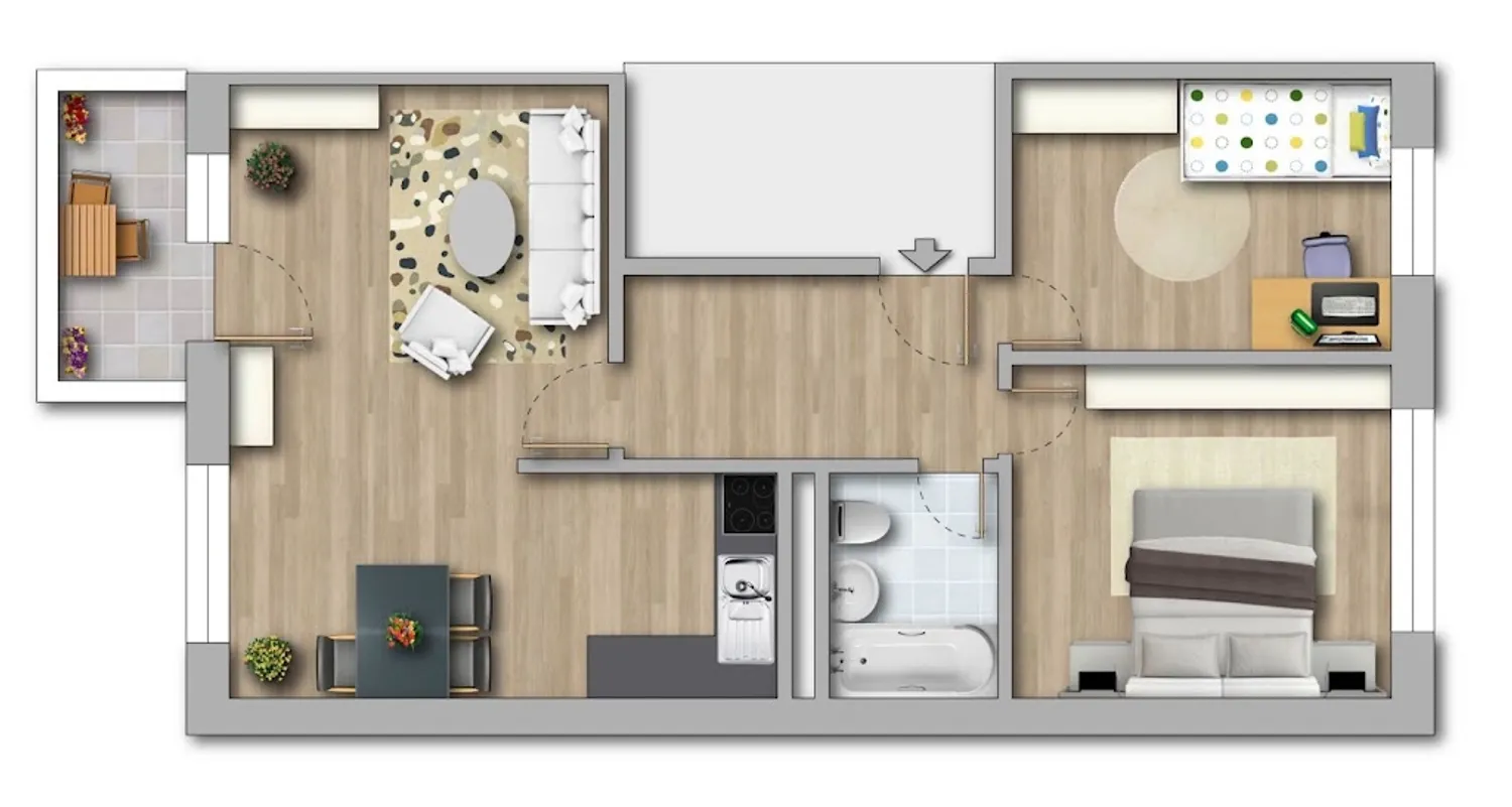 3 Zimmer Wohnung mit 56 m² in Halle (Saale) – Bild 2