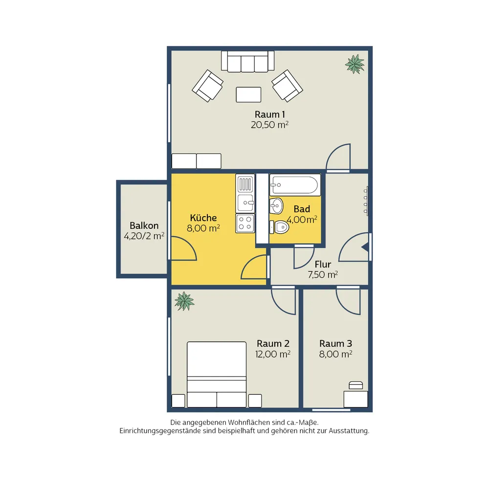 3 Zimmer Wohnung mit 62 m² in Leipzig – Bild 2