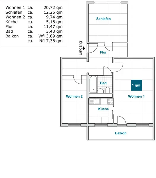 3 Zimmer Wohnung mit 67 m² in Dresden – Bild 5