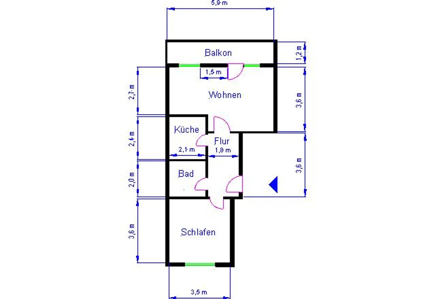 2 Zimmer Wohnung mit 49 m² in Magdeburg – Bild 2
