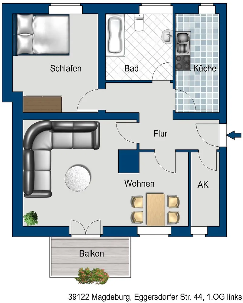 3 room apartment with 69 m² in Magdeburg – Photo 2