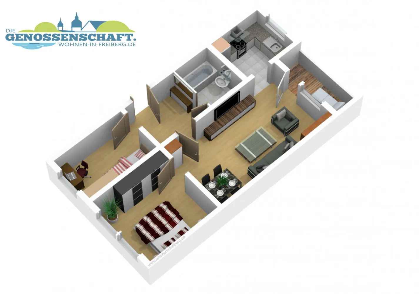 3 room apartment with 55 m² in Freiberg – Photo 2