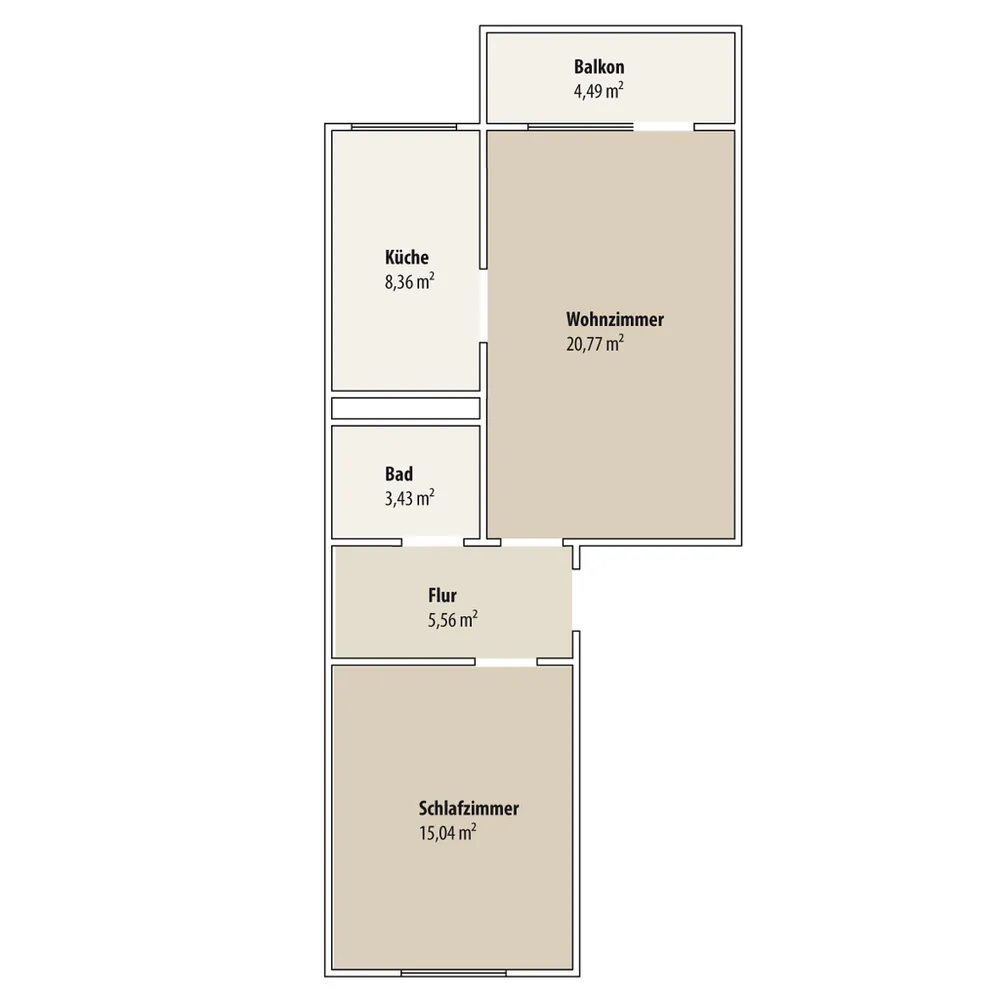 2 Zimmer Wohnung mit 54 m² in Gera – Bild 2