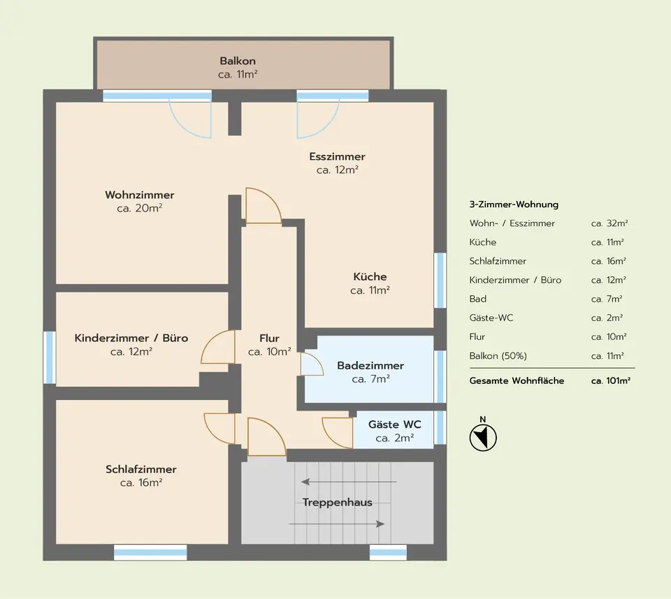 3 Zimmer Wohnung mit 101 m² in Offenbach – Bild 9