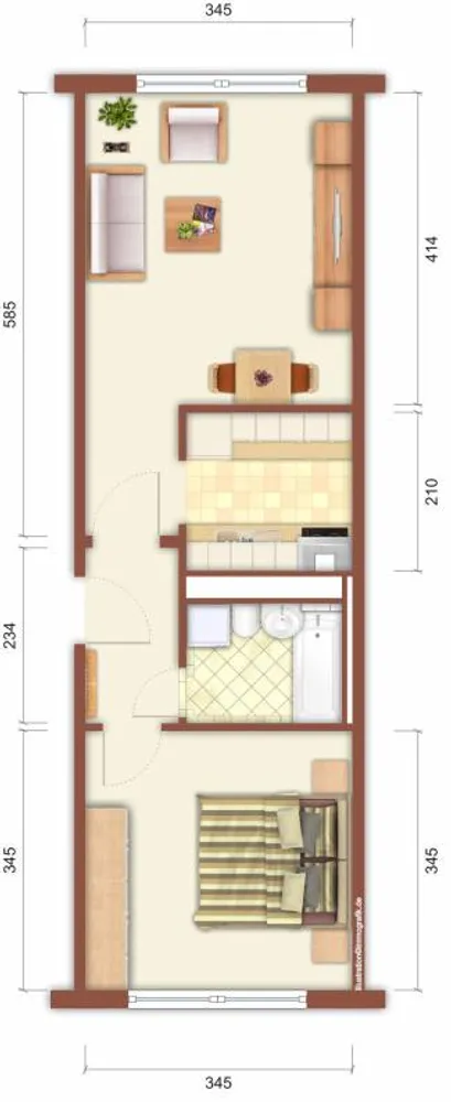 2 room apartment with 39 m² in Limbach-Oberfrohna – Photo 1