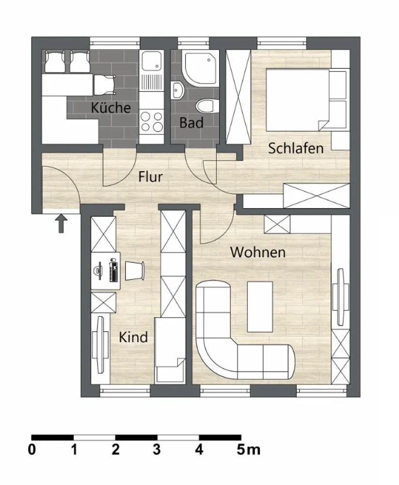 3 Zimmer Wohnung mit 54 m² in Dessau-Roßlau – Bild 4