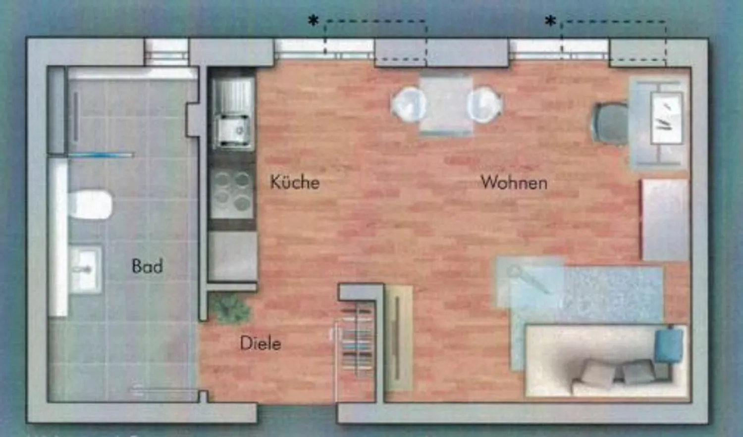 1 Zimmer Wohnung mit 31 m² in Karlsruhe – Bild 11