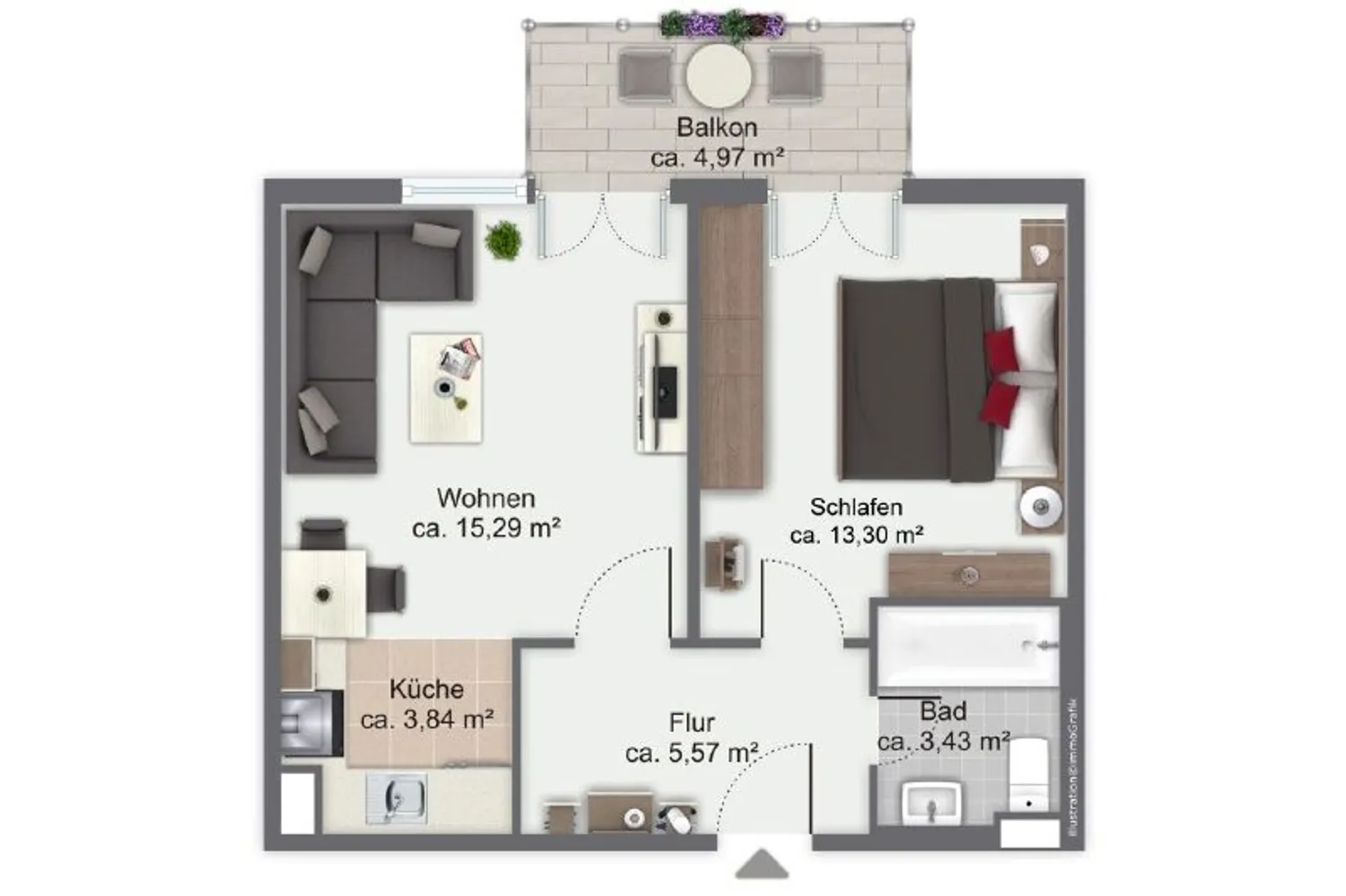 2 room apartment with 44 m² in Dresden – Photo 5