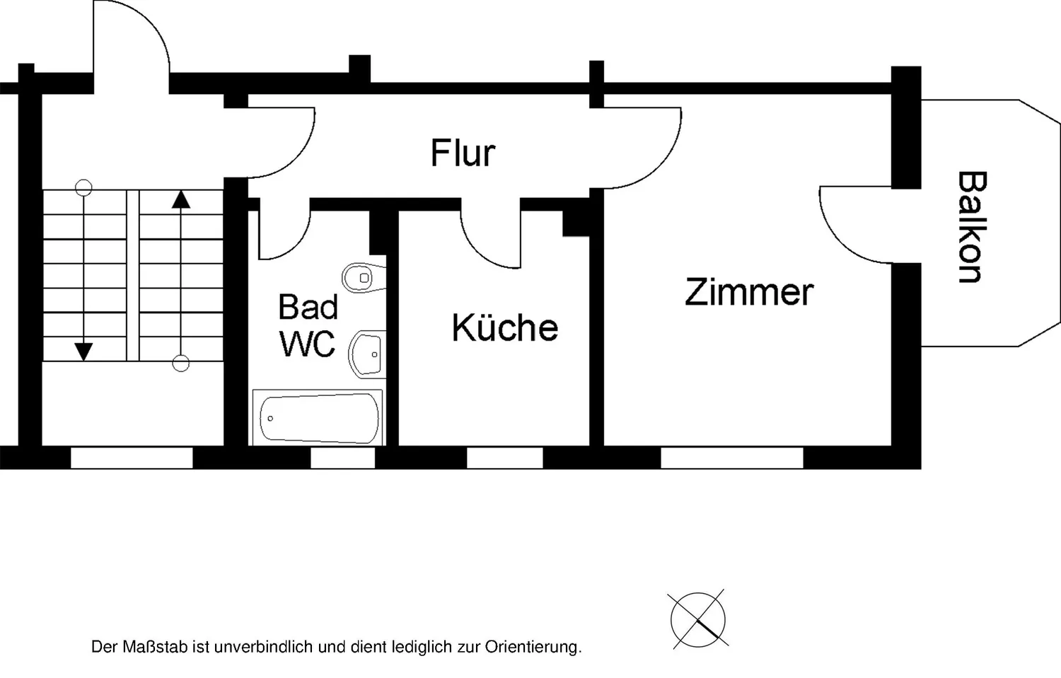 1 room apartment with 33 m² in Bielefeld – Photo 2
