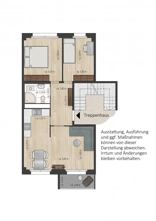 3 Zimmer Wohnung mit 56 m² in Dessau-Roßlau – Bild 5
