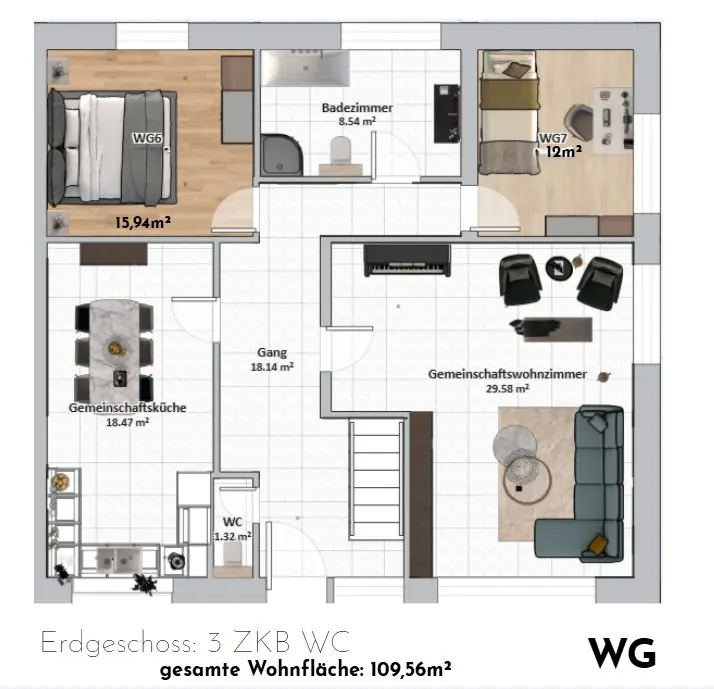 WG-Zimmer mit 24 m² in Meppen – Bild 2