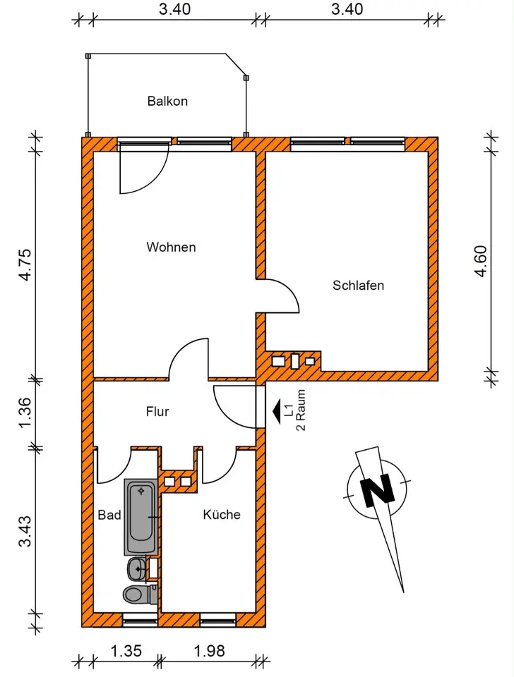 2 room apartment with 50 m² in Magdeburg – Photo 8