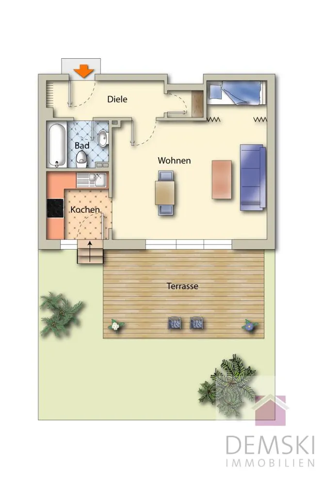 1 Zimmer Wohnung mit 37 m² in Hilden – Bild 3