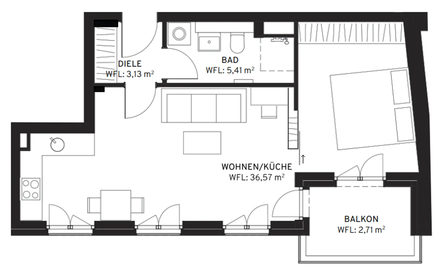 1 Zimmer Wohnung mit 48 m² in Berlin – Bild 2