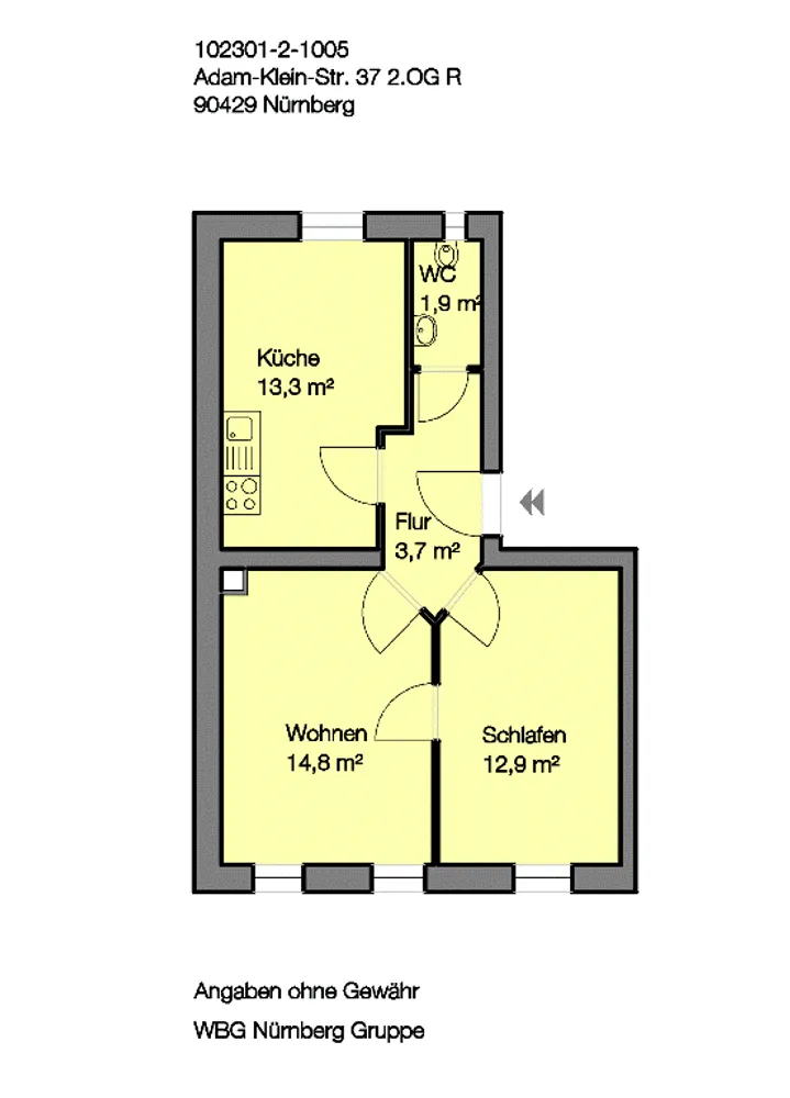 2 Zimmer Wohnung mit 47 m² in Nürnberg – Bild 6