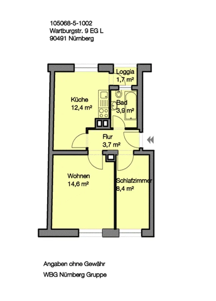 2 Zimmer Wohnung mit 45 m² in Nürnberg – Bild 5