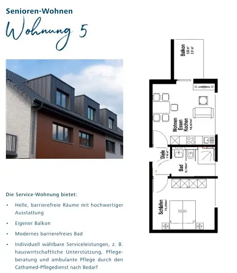 2 Zimmer Wohnung mit 46 m² in Emsdetten – Bild 3