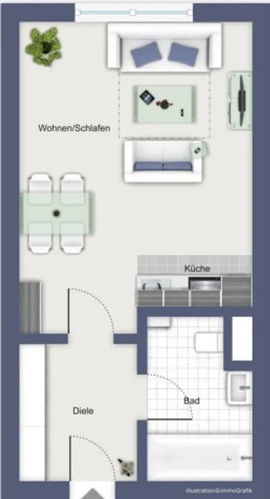1 Zimmer Wohnung mit 21 m² in Augsburg – Bild 6