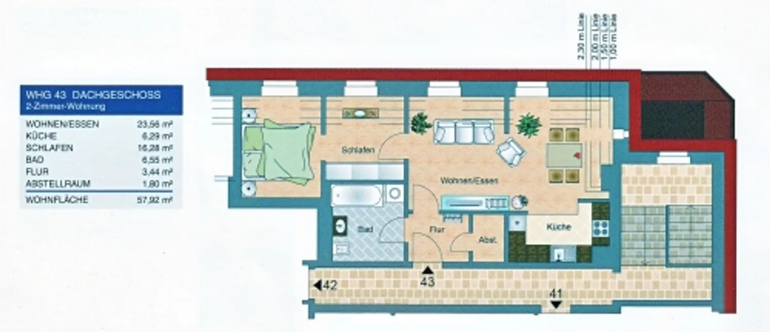 2 room apartment with 58 m² in Dresden – Photo 2