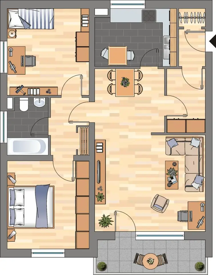 3 Zimmer Wohnung mit 76 m² in Braunschweig – Bild 3