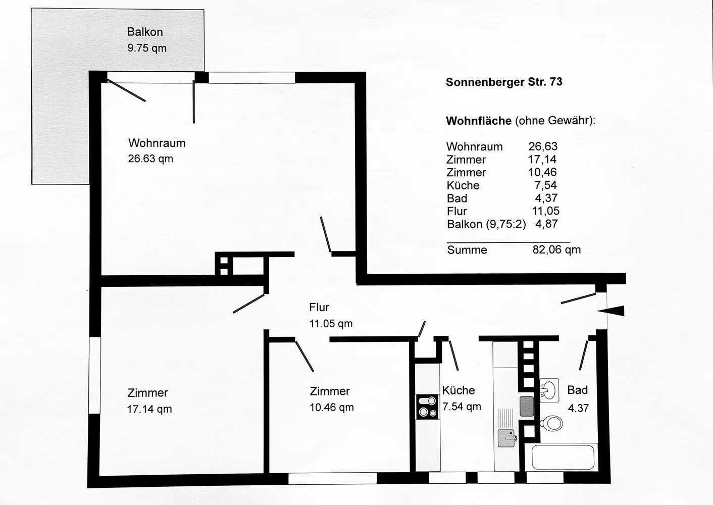 3 Zimmer Wohnung mit 82 m² in Wiesbaden – Bild 2