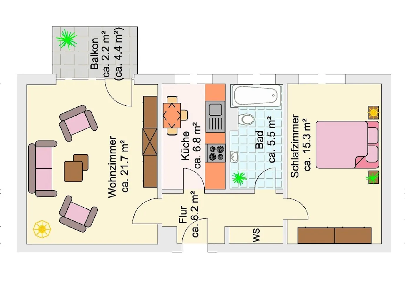 2 Zimmer Wohnung mit 60 m² in Frankfurt am Main – Bild 4