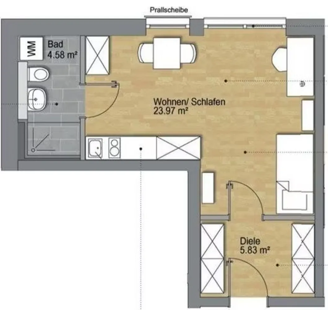 1 Zimmer Wohnung mit 34 m² in Regensburg – Bild 8