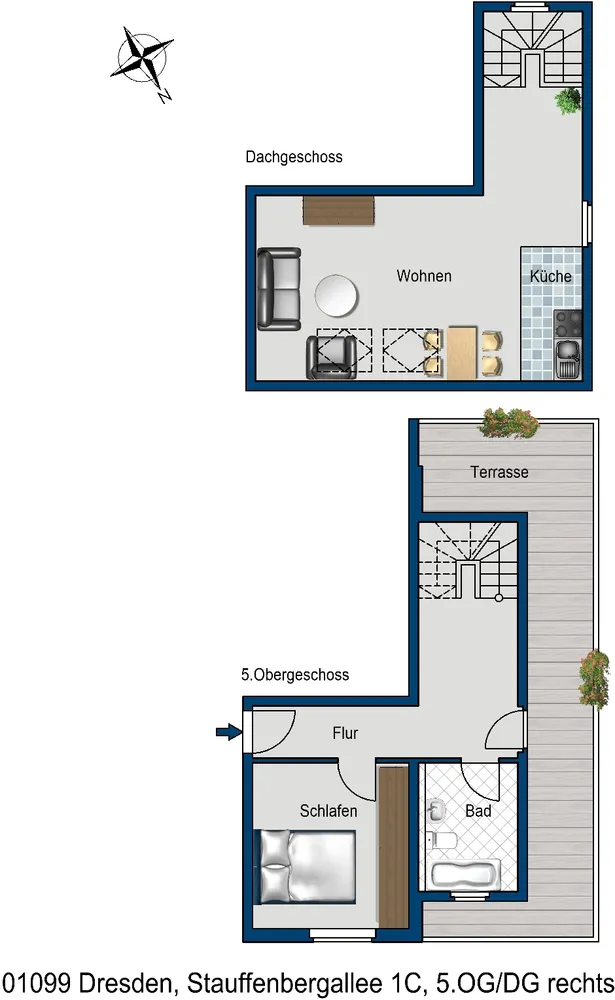 2 Zimmer Wohnung mit 68 m² in Dresden – Bild 2
