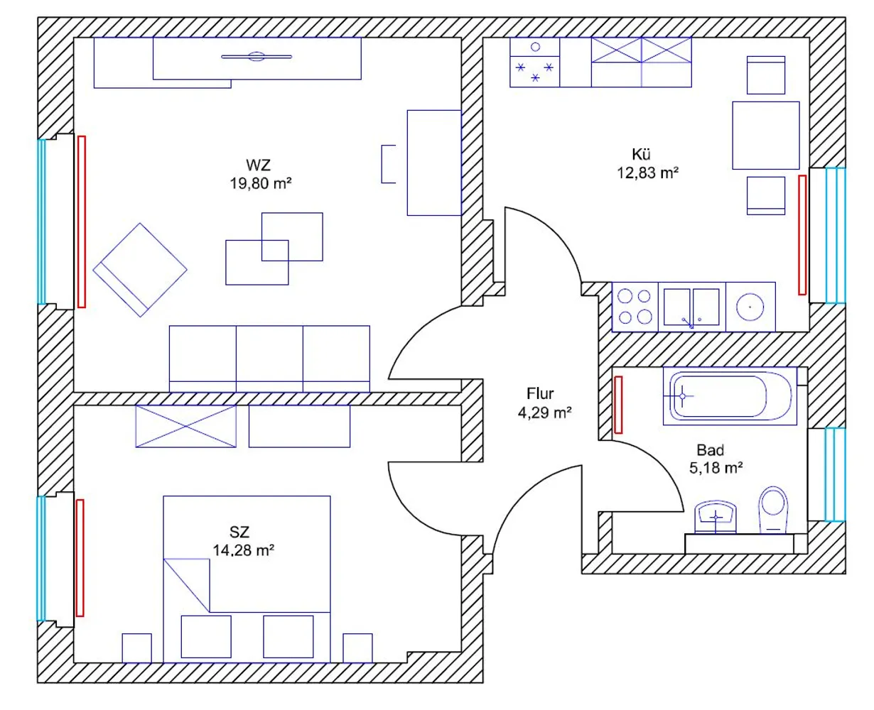 2 Zimmer Wohnung mit 58 m² in Quedlinburg – Bild 8