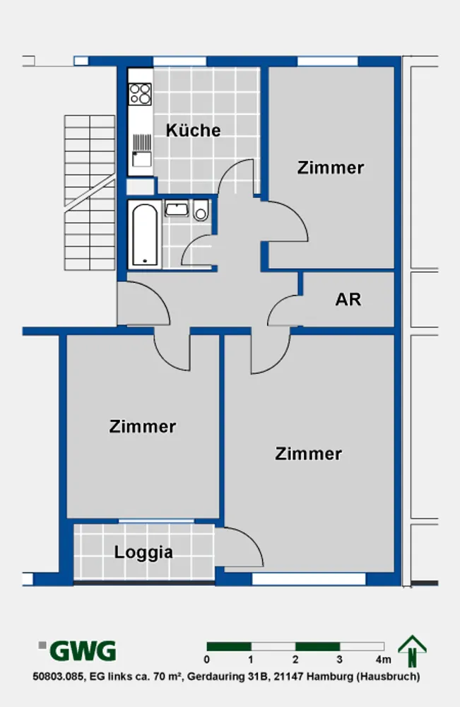 3 Zimmer Wohnung mit 70 m² in Hamburg – Bild 7