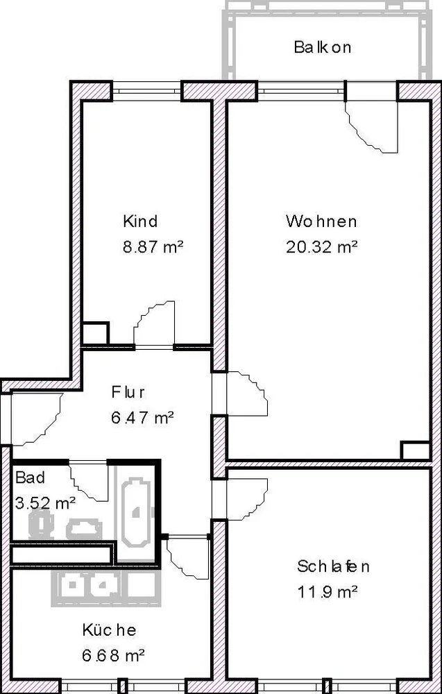 3 room apartment with 59 m² in Magdeburg – Photo 2