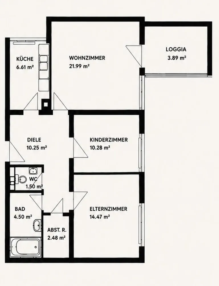 3 Zimmer Wohnung mit 80 m² in München – Bild 3