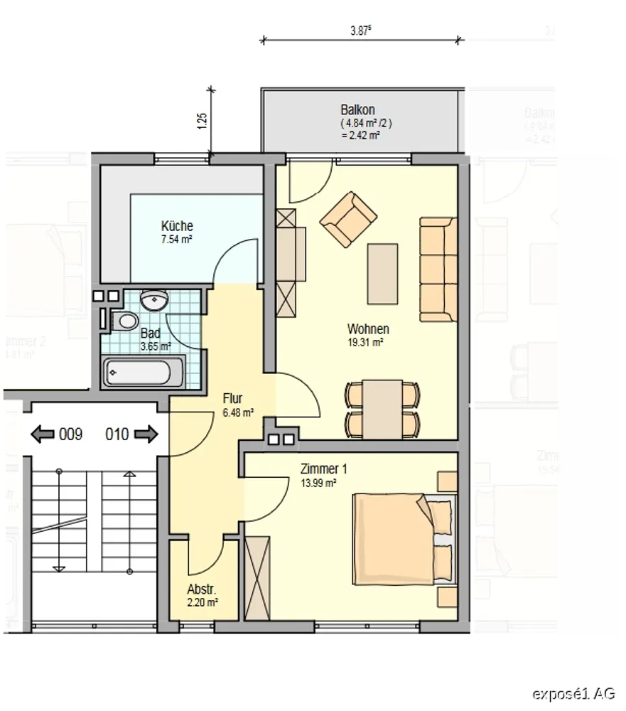 3 Zimmer Wohnung mit 54 m² in Hagen – Bild 2