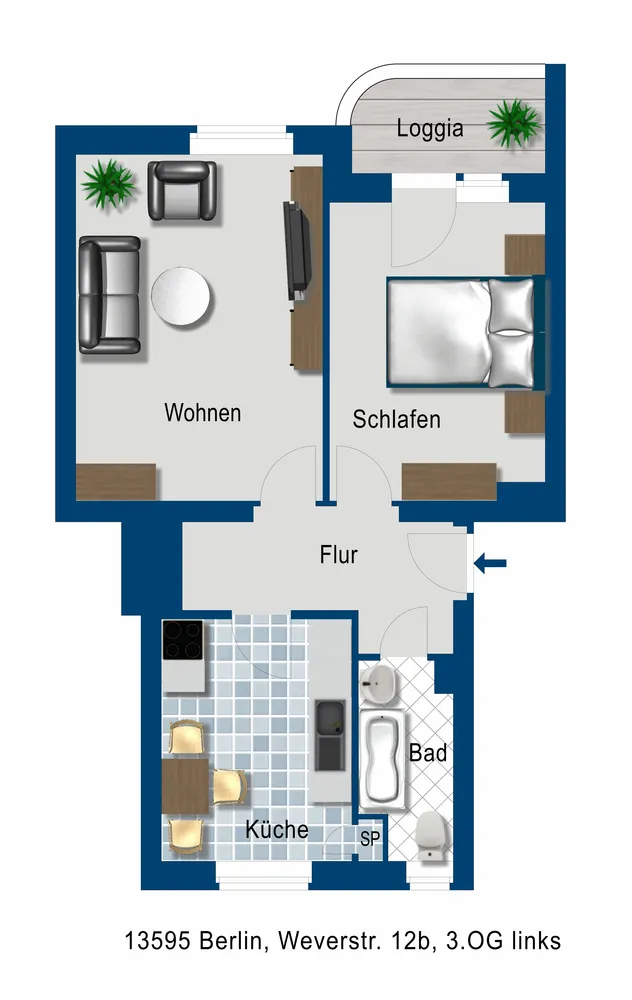 2 room apartment with 50 m² in Berlin – Photo 3