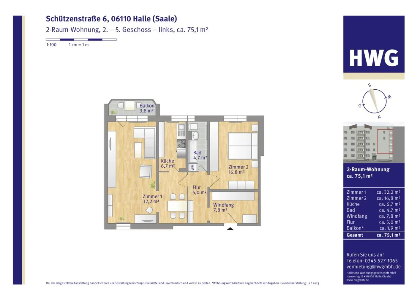 2 Zimmer Wohnung mit 75 m² in Halle (Saale) – Bild 4