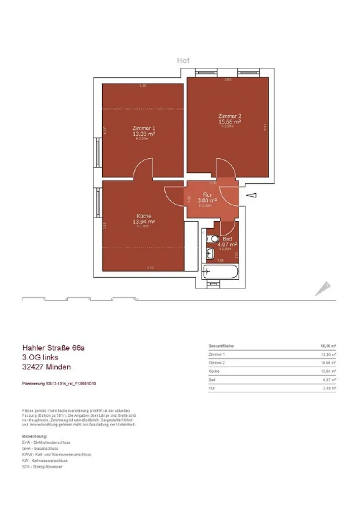 2 Zimmer Wohnung mit 54 m² in Minden – Bild 8