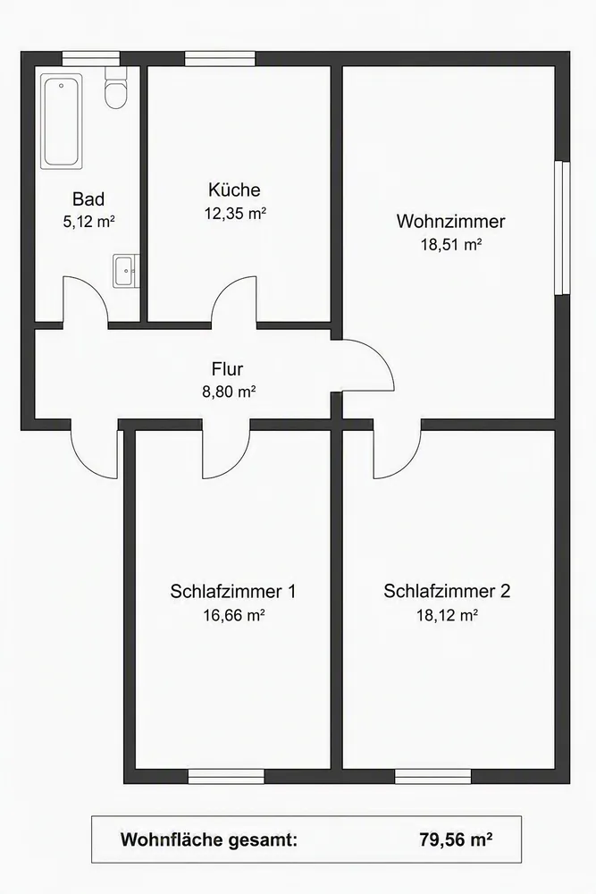 4 Zimmer Wohnung mit 80 m² in Essen – Bild 7