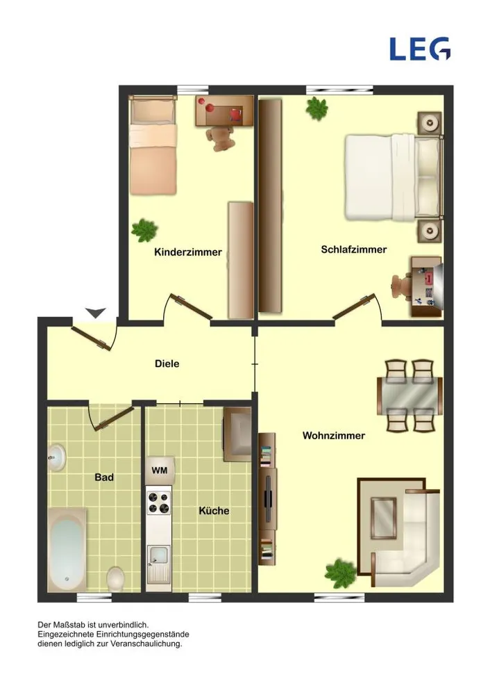 4 Zimmer Wohnung mit 52 m² in Hamm – Bild 2