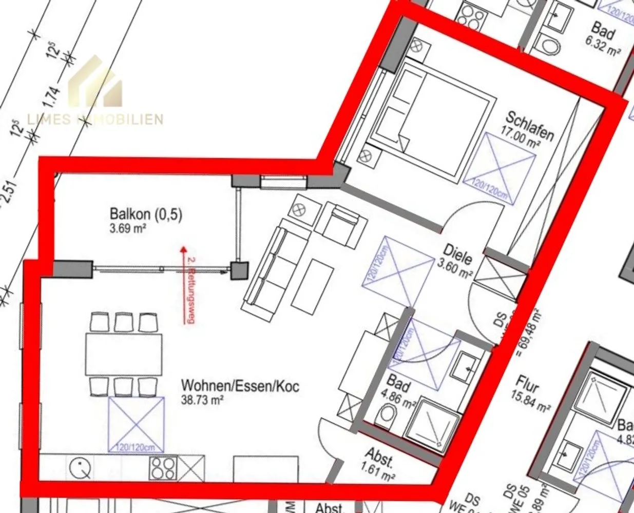 2 Zimmer Wohnung mit 69 m² in Schwäbisch Gmünd – Bild 4