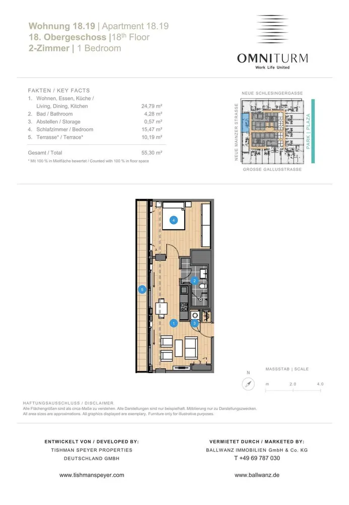2 room apartment with 55 m² in Frankfurt am Main – Photo 5