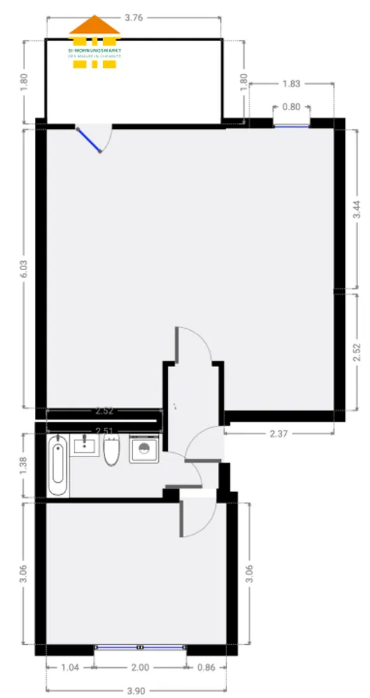 2 Zimmer Wohnung mit 56 m² in Chemnitz – Bild 6