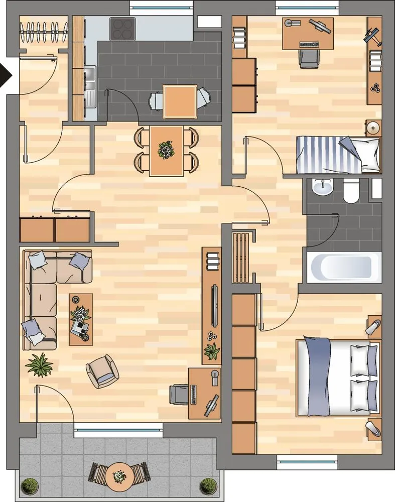 3 Zimmer Wohnung mit 79 m² in Braunschweig – Bild 2