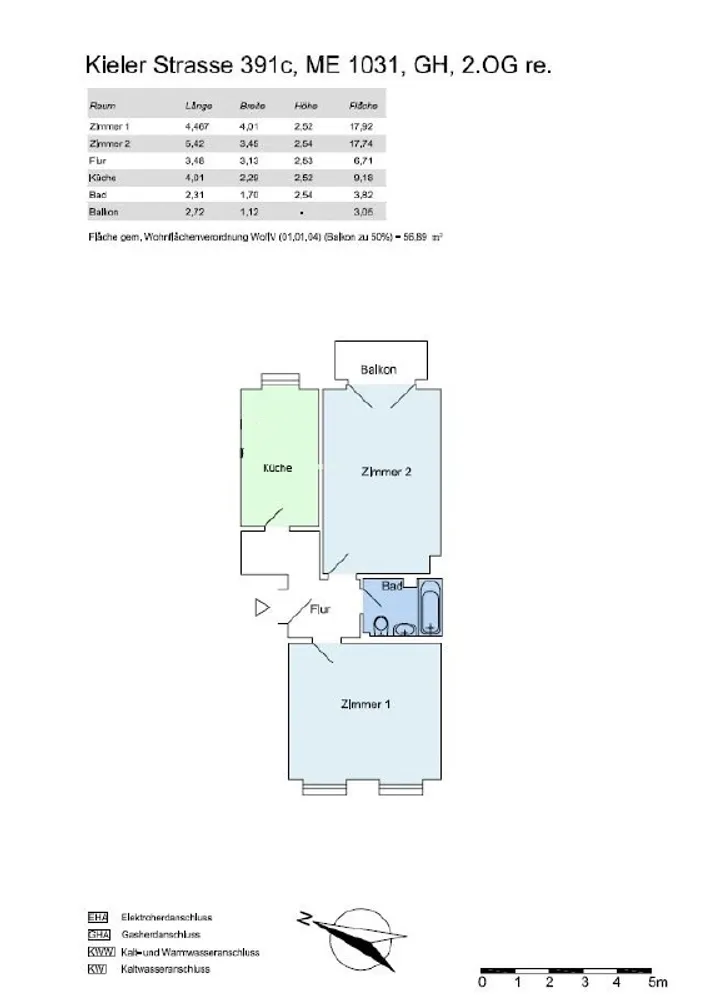 2 Zimmer Wohnung mit 58 m² in Hamburg – Bild 2